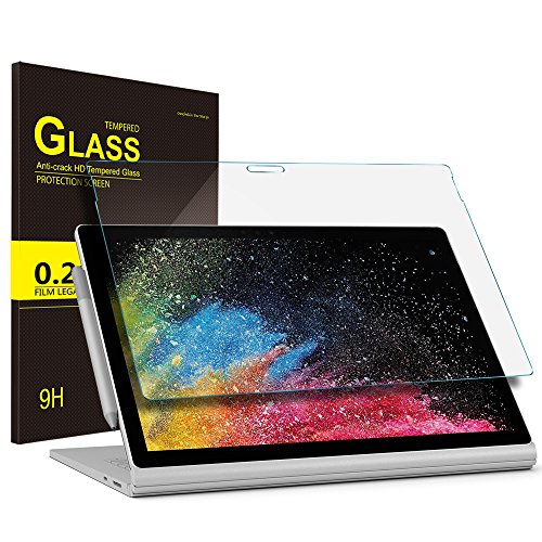 IVSO Surface Book 2 2018 15 Screen Protector, [Crystal Clearity] [Scratch-Resistant] [No-Bubble Easy Installation] Tempered-Glass Screen Protector for Surface Book 2 2018 15 inch Tablet
