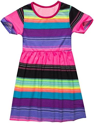 Toddle Baby Girls Striped Cute Short Sleeve Summer Pink Dress 12 18 Months 1/6Y