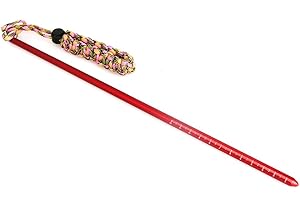 BLLNDX Diving Stick Pointer 35cm Red Aluminium Alloy Lobster Tickle Rod with Parachute Lanyard, Water Sports Scuba Diving Accessories,Scuba Noise Maker Stick