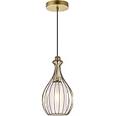 Living District Miya 1-Light Modern Metal Pendant in Brass Finish