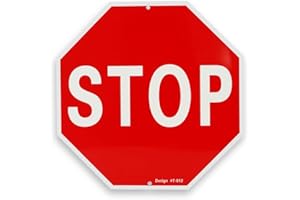 DXSIGNS Red STOP Sign Wall Art, 12x12 Inch Aluminum, UV Printed, Street Style Decor, Garage & Man Cave, Safety Traffic Symbol, Indoor & Outdoor Decorative