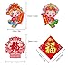 Favourde Chinese Couplets Chinese Fu Decoration New Year Couplet Wall Stickers Decorations Red Envelope Spring Festival Poem Scrolls Traditional Chinese New Year Paintings, 31pcs