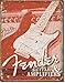 Fender Guitar Sign Bundle - Fine Electric Instruments with Headstock, Stratocaster, Fine Electric Instruments with Man and Weathered Guitars & Amplifier Tin Signs.