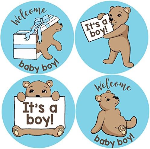 2 Inch It's a Boy Stickers Teddy Bear Set of 60