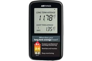 Airthings Battery-Operated Lightweight Digital Home Radon Detector with LCD Display for Continuous and Long-Term Monitoring