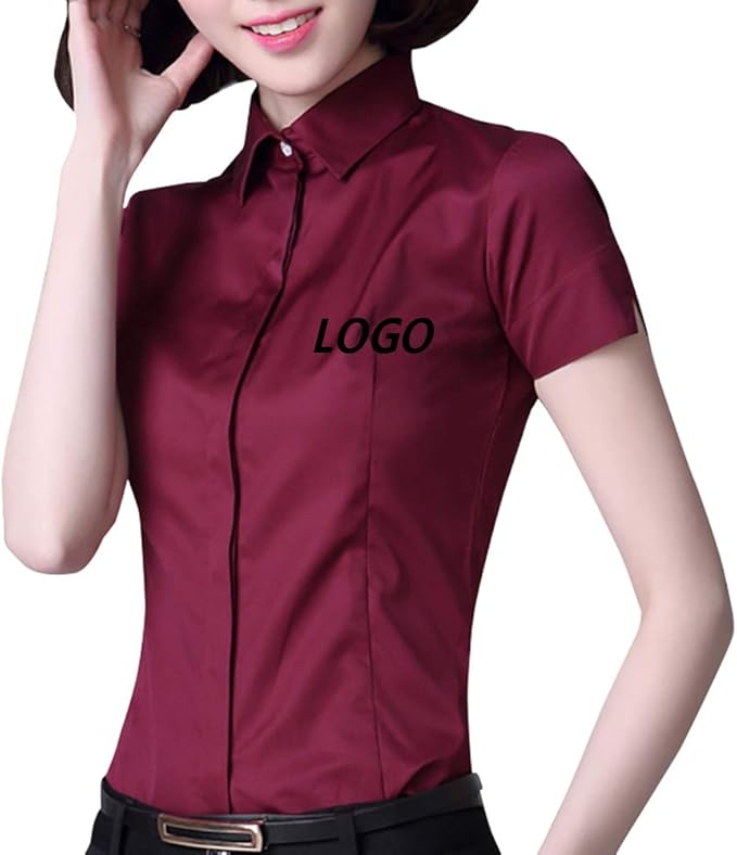 Amazon ワイシャツレディース 長袖 事務服ブラウス 半袖 オーダーメイド オリジナル 速乾 形態安定 隠しボタン 透け防止 オフィス 無地 ビジネス 制服 通勤着 シャツ ブラウス 通販