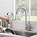 KINGO HOME Modern Commercial High Arc Stainless Steel Single Lever Handle Pull Down Sprayer Brushed Nickel Kitchen Faucet, Kitchen Sink Faucet with Deck Plate