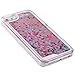 Yoption Transparent Plastic 3D Glitter Quicksand and Heart Liquid Case for Apple iPhone 5 5S SE