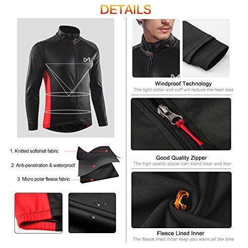 image for MEETYOO Men's Winter Thermal Cycling Jackets, Windproof Breathable Fle