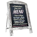 Standing Vintage Small Framed Tabletop Kitchen Chalkboard,Mini Kitchen Easel-Style Dry Erase Chalk Board Sign for Rustic Wedding Decor (White, 14x9)
