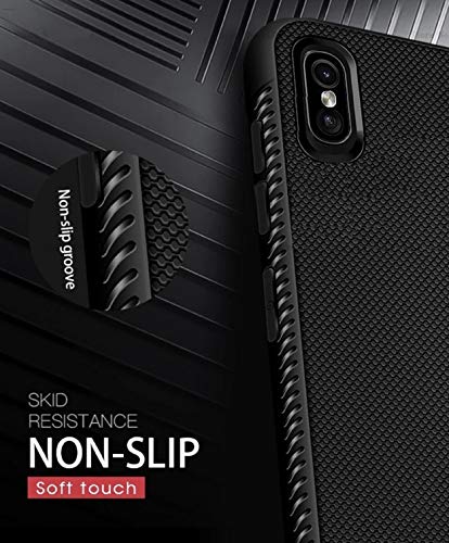 Ankirant Flexible Soft Shockproof Back Case Cover for Xiaomi Mi Redmi (Note 6 Pro, Black Grip)