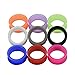 Longbeauty 9 Pair Silicone Ear Skins Gauges Plugs Expander Tunnels-Soft Flesh Tunnels 9 Colors