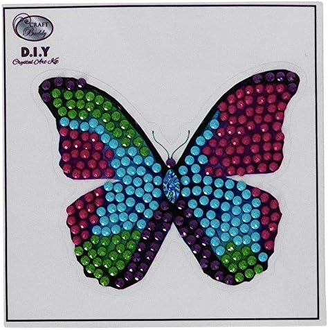 Crystal Art Disco Butterfly Crystal Art DIY Motif Sticker Kit 9x9cm