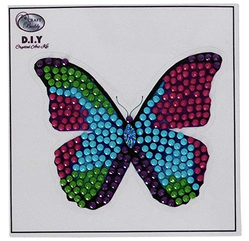 Crystal Art Disco Butterfly Crystal Art DIY Motif Sticker Kit 9x9cm