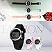 BROJET Cute Sport Girls Digital Watch,Chronograph Resin Strap Wrist Watch for Women and Kids with Alarm Black A