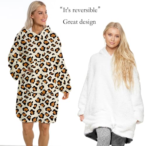 DARRENVAN WEARABLE BLANKET HOODIE ADULT KIDS CHRISTMAS OVERSIZED HOODED BLANKET SOFT COMFORTABLE