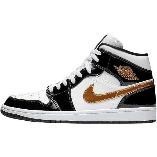 Men's) Air Jordan 1 Mid SE 'Patent Metallic Gold' (2018) 852542