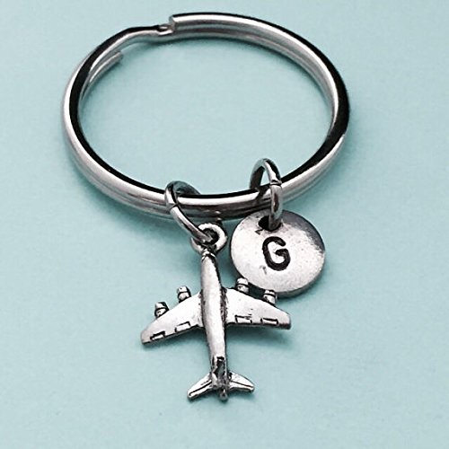 Airplane keychain, airplane charm, plane keychain