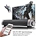 [New 2019 Upgraded] Sound Bar Wired and Wireless Bluetooth Home Theater TV Stereo Speaker with Remote Control,TF Card-Surround SoundBar TV/Cellphone/Tablet,2x5W Compact Sound Bar 2.0 Channel