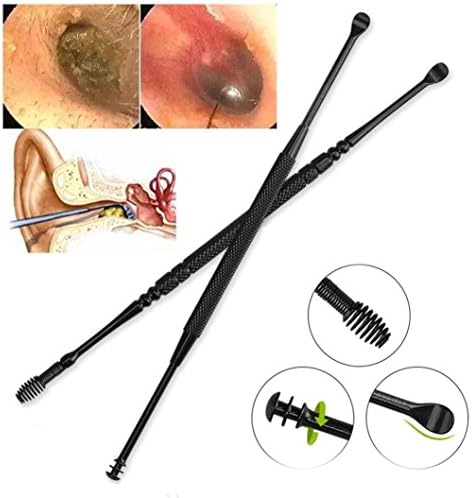 Stainless Ear Pick 360ยฐ Stainless Steel Ear Spring Screw dig Ear Clean Ear Wax Remover Ear Pick