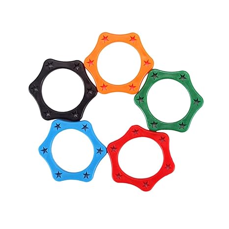 5 Stück Kunststoff Anti-Schlitz-Rolle für tragbare Mikrofone (Innendurchmesser: 35mm, blau, orange, rot, grün, schwarz)