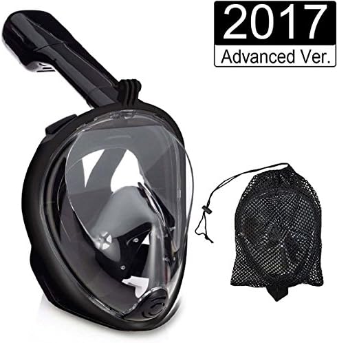 ZONV Full Face Snorkel Mask 180°Panoramic View Mother's Day Gifts,Diving Mask with Anti-fog Anti-leak - Full Dry Free Breathing Tubeless Snorkeling Mask for Adults Youth Kids