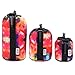 USA GEAR FlexARMOR Protective Neoprene Lens Case Pouch Set 3-Pack - Small, Medium and Large Cases Hold Lenses up to 70-300mm with Drawstring Opening, Attached Clip, Reinforced Belt Loop (Geometric)