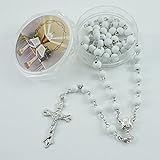 First Holy Communion Scented Rosary Favor - 12 Rosaries with individual Gift box and Organza Bag. (6mm, White)