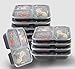 Storapak - 3 Compartment Bento Lunch Boxes With Lids {10 pack} Healthy Meal Prep.Food Storage Containers Reusable Microwave & Freezer Safe Stackable FDA Approved With 