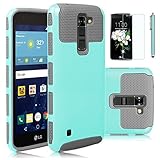 LG Tribute 5 Case,LG K7 Case, EC™Premium Extra Slim Shockproof Case, Hybrid Dual Layer [TPU + Soft Silicone] Protective Case Cover for LG Tribute 5 / LG K7 (Turquoise+Grey)