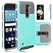LG Tribute 5 Case,LG K7 Case, EC™Premium Extra Slim Shockproof Case, Hybrid Dual Layer [TPU + Soft Silicone] Protective Case Cover for LG Tribute 5 / LG K7 (Turquoise+Grey)