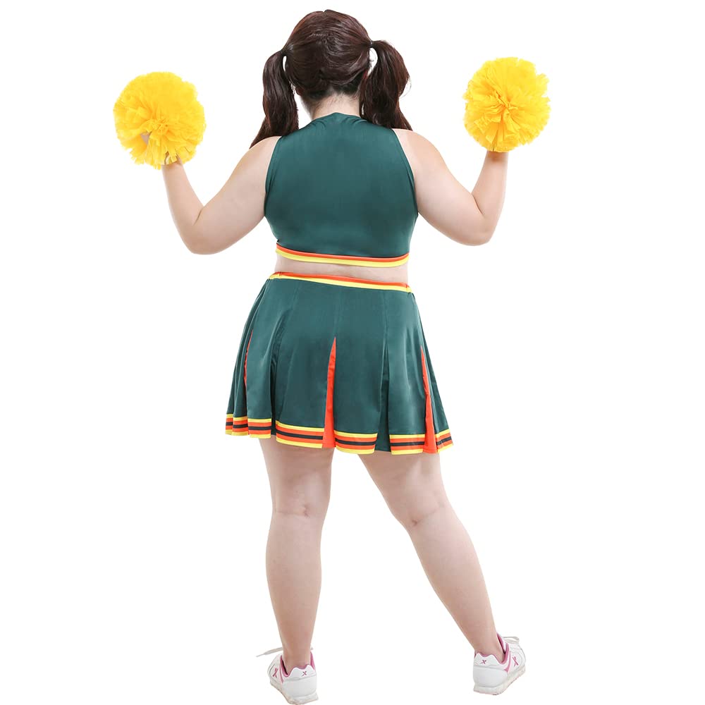 Haikyuu Women Cheerleader Costume Cheerleading Outfit Green Cheer Uniform Cosplay School Musical Party Fancy Dress
