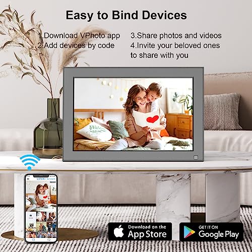 10.1Inch Digital Photo Frame WiFi Digital Picture Frame Fullja Photo