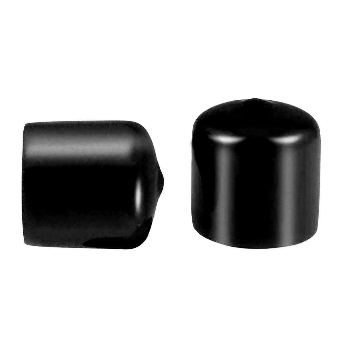 50 Pcs Screw Thread Protectors, Inner Dia 22mm PVC Rubber Round Tube Bolt Cap Plastic End Cap Cover Black Thread Protectors — image 1