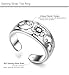 FUNRUN JEWELRY Sterling Silver Flower Toe Band Ring for Women Adjustable