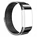 Vancle Fitbit Charge 2 Band, Milanese Stainless Steel Metal Replacement Accessory Bracelet Strap with Magnet Lock for Fitbit Charge 2 (No Tracker) (Black, Large)