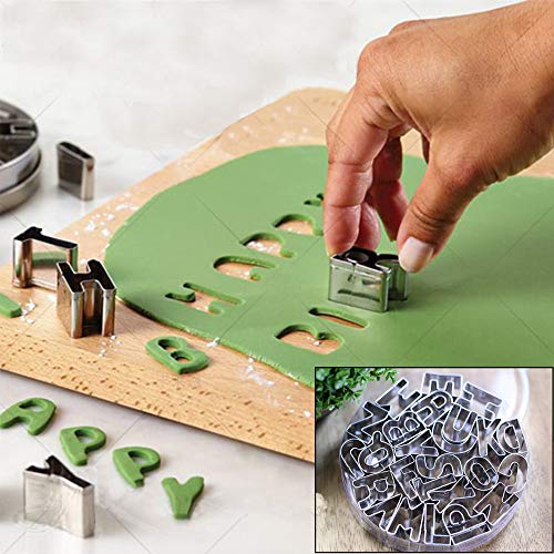26Piece Large Alphabet Cookie Cutter Set (A Z), Stainless Steel Decorating Tools Letters