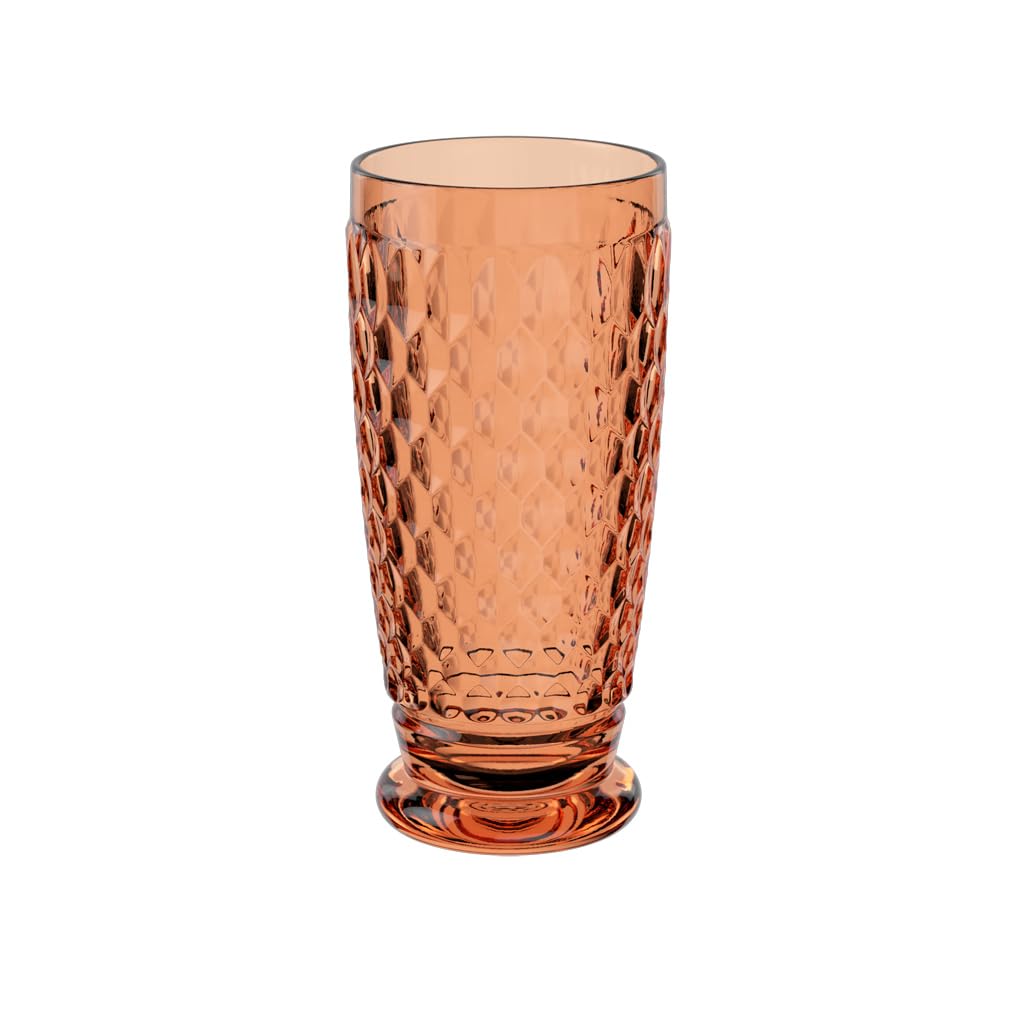 Villeroy & Boch – Boston Apricot Long Drink Glass, Crystal Glass Coloured Orange, Capacity 300 ml