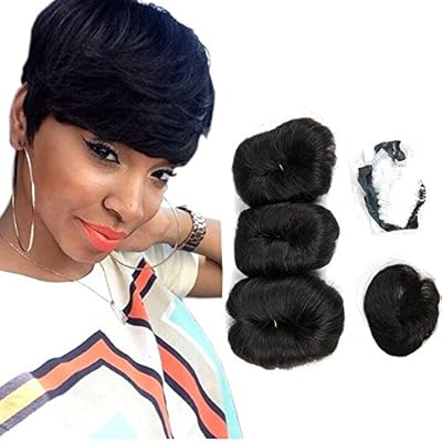 Human Hair Short Weave Brazilian Virgin Hair Extensions 27 Pieces