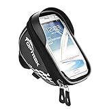 TOPTREK Cycling Bicycle Bike Top Tube Handlebar Bag Phone Mount Holder For iPhone 7 7Plus 6 6plus 6s 5 5s/Galaxy Note2/Galaxy S5 Cellphone Below 5.5 Inch Waterproof Front Frame Bags