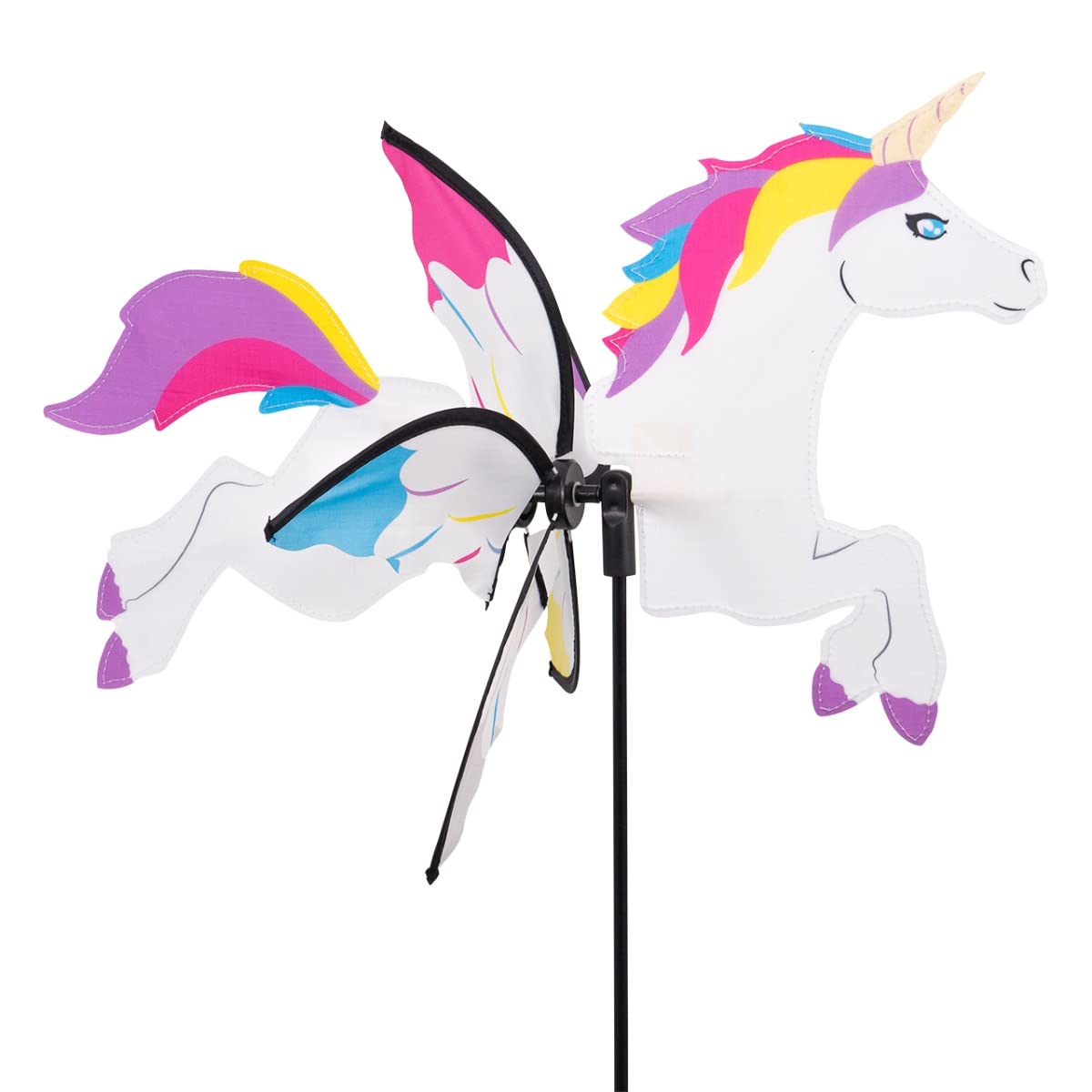 CIM wind Spinner - Petite 2in1 - windmill Ø31x50x90cm - windmill with pole or mobile with hanging set – attractive decoration … (Unicorn)