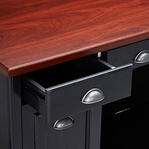 Bush Furniture Fairview Home Office Desk, Antique Black/Hansen Cherry