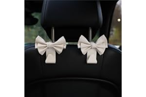 BVGACI 2 Pack Car Purse Hooks, Cute Bow Car Seat Headrest Hook Hanger for Purses and Bags.(white)