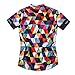 Men's Cycling Jersey Short Sleeve Bike Clothing Multicolored Diamond Size XL