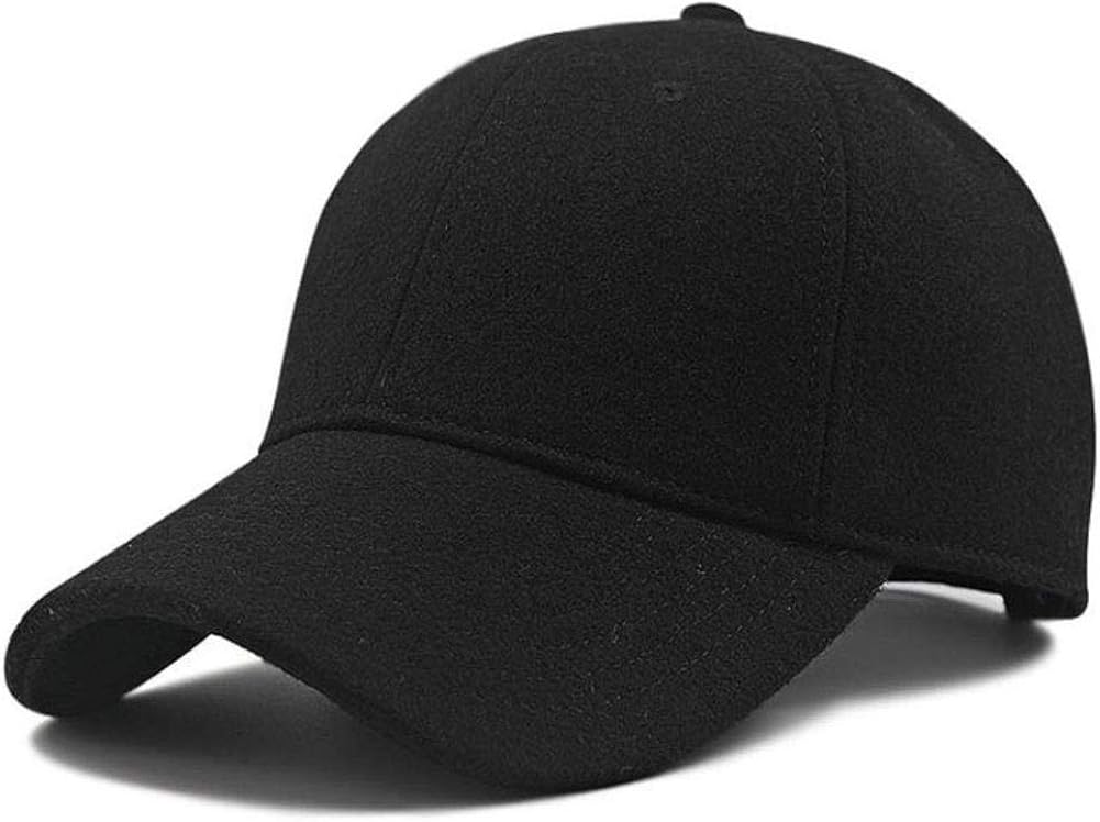 UKKD Baseball Cap Male Winter Large Size Felt Baseball Cap Big Head Men