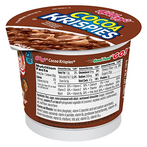 Kellogg's Cocoa Krispies Cold Breakfast Cereal Cups, Kids Snacks