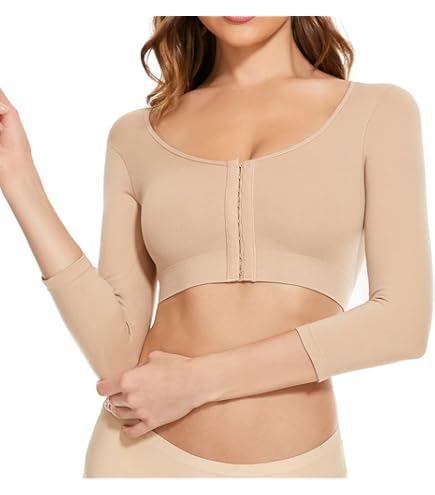 Correttore Posturale Gobba Supporto Per Il Seno Shaper Reggiseno Donna Braccio Superiore Post Chirurgico Compressione Faja Shapewear Con Maniche Lunghe - Foto 7
