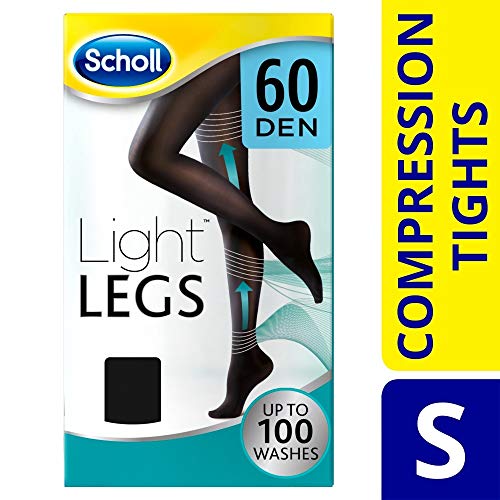 Scholl Light Legs Compression Tights for Women, 60 Denier, Black, Small