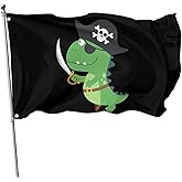 Pirate Dinosaur Flag 3x5 Ft Outdoor Indoor With Grommet Garden Yard Outside Banner Decorative Sign