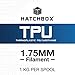 HATCHBOX 1.75mm Black TPU 3D Printer Filament Shore 95A, 1 KG Spool, Dimensional Accuracy +/- 0.03 mm, 3D Printing Filament